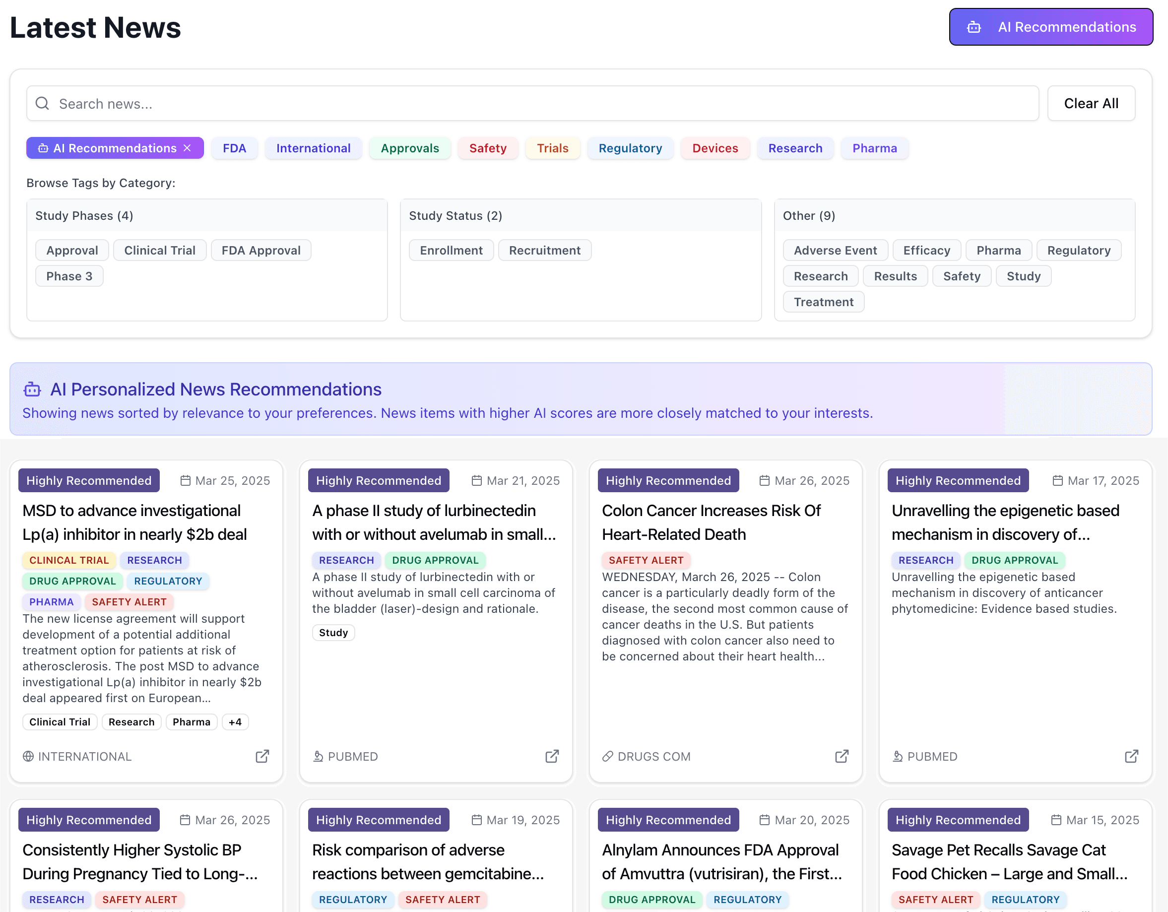AI-Curated News Feed